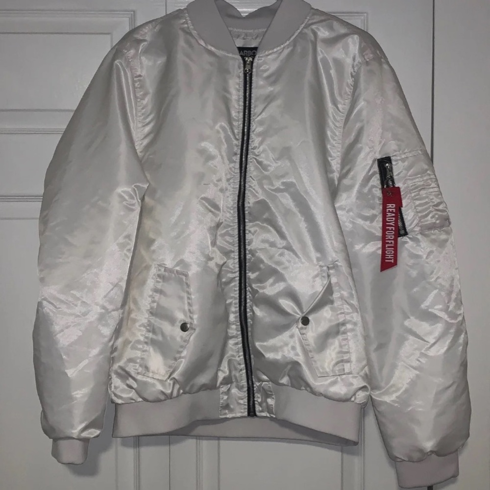 White bomber jacket
